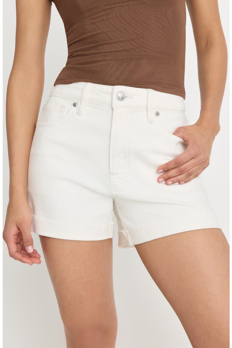 Good Girlfriend Raw Hem Denim Shorts, Alternate, color, WHITE