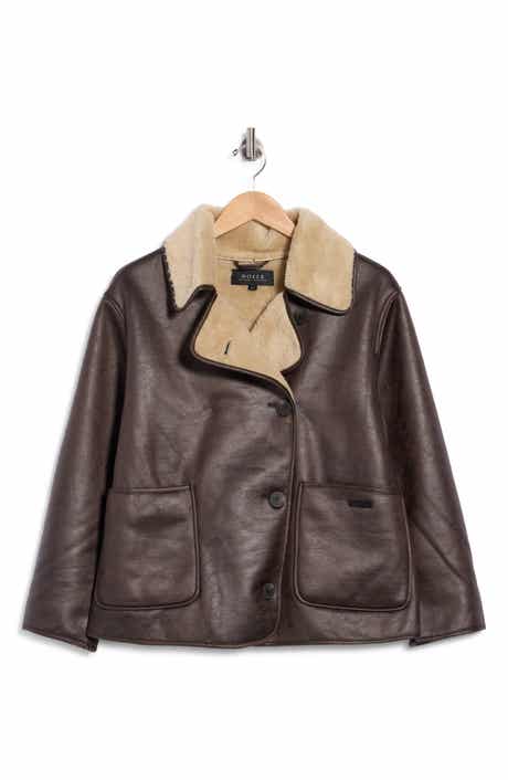 Laurence Water Repellent Faux Leather & Faux Shearling Jacket