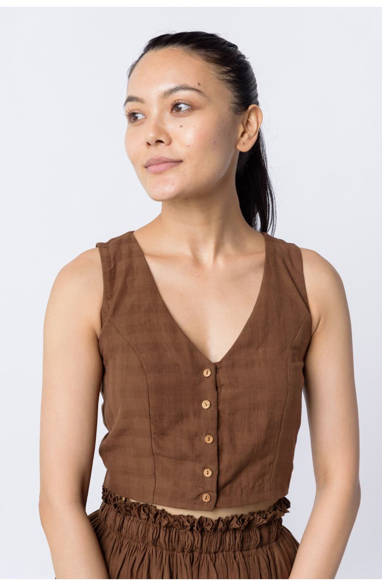 World of Crow Antique brown blouse, Main, color, 