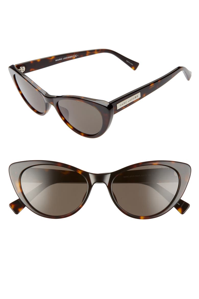 53mm Cat Eye Sunglasses, Main, color, DKHAVANA/ GREY BLUE