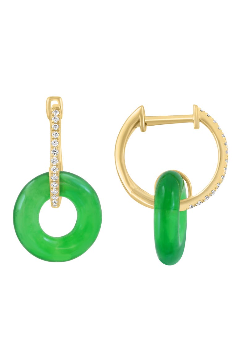 Jade & Diamond Earrings, Main, color, GREEN