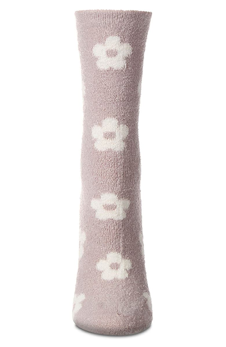 MeMoi Daisies Lavender Infused Crew Socks, Alternate, color, Cement