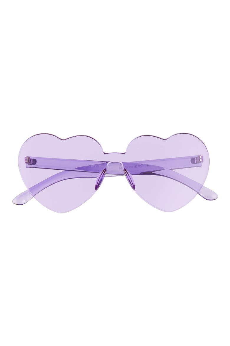 Be Proud by BP. Gender Inclusive 52mm Rimless Heart Sunglasses, Main, color, PURPLE