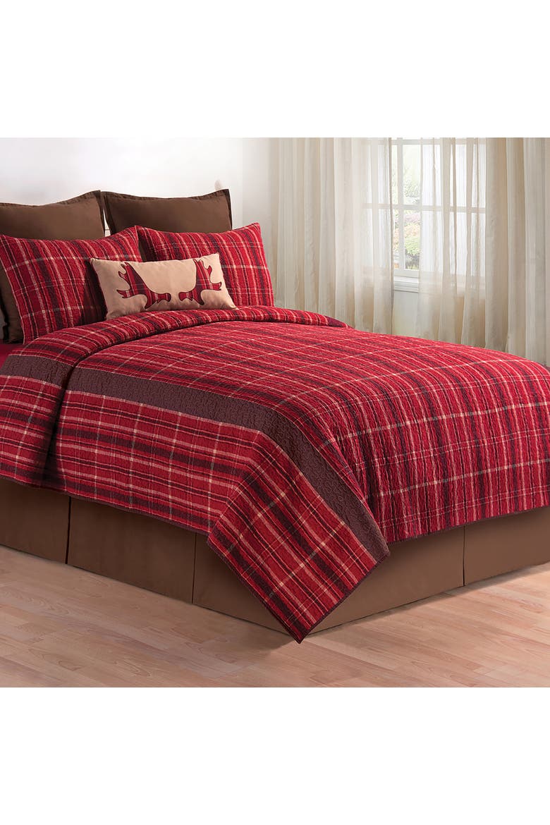 Collin Red Full Queen Quilt Coverlet, Main, color, Red