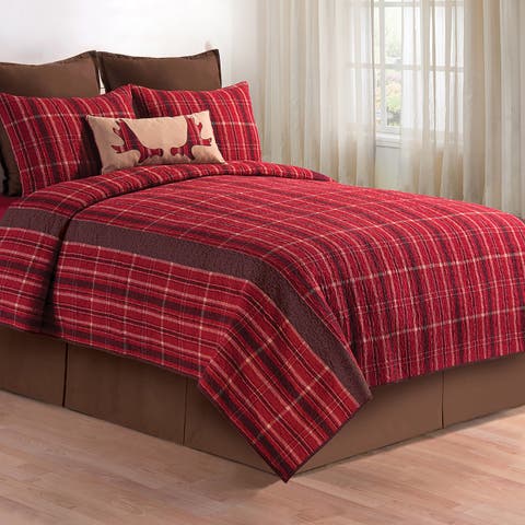 Collin Red King Bed Quilt