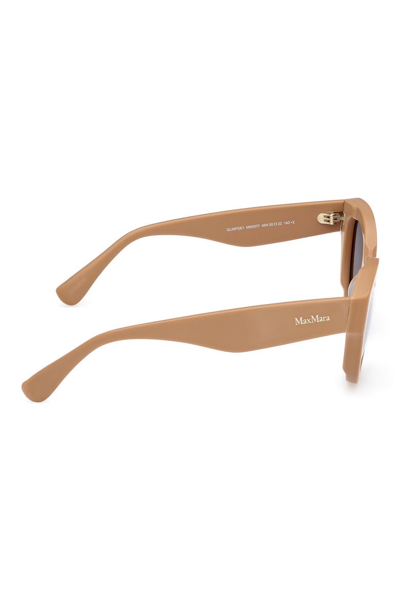 Glimpse 50mm Polarized Cat Eye Sunglasses, Alternate, color, MATTE CAMEL / GREEN LENSES