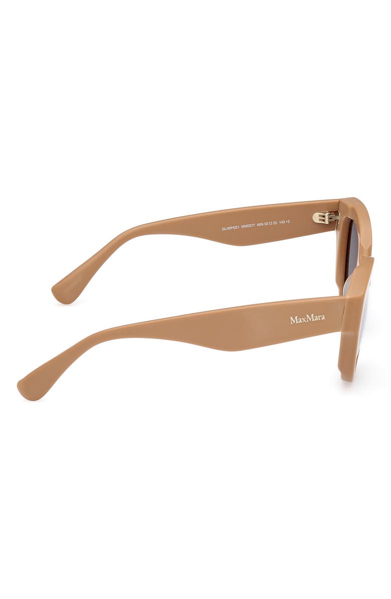 Max Mara Glimpse 50mm Polarized Cat Eye Sunglasses, Alternate, color, Matte Camel / Green Lenses