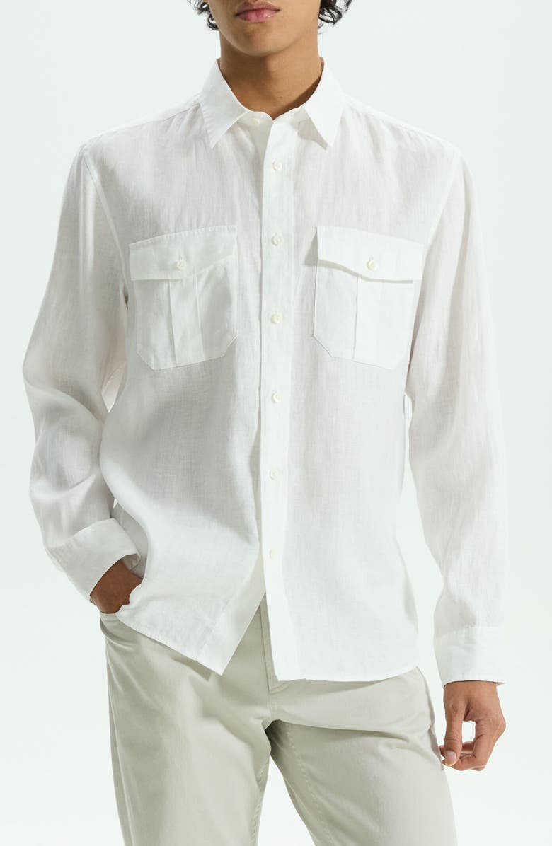 Theory Military LS.Relaxed Linen Button-Up Shirt, Main, color, 