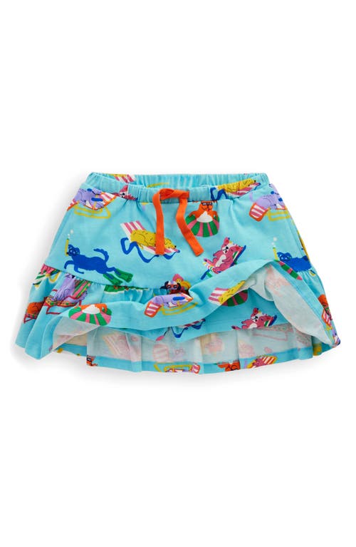 Mini Boden Kids' Tiered Balloon Jersey Skort In Blue