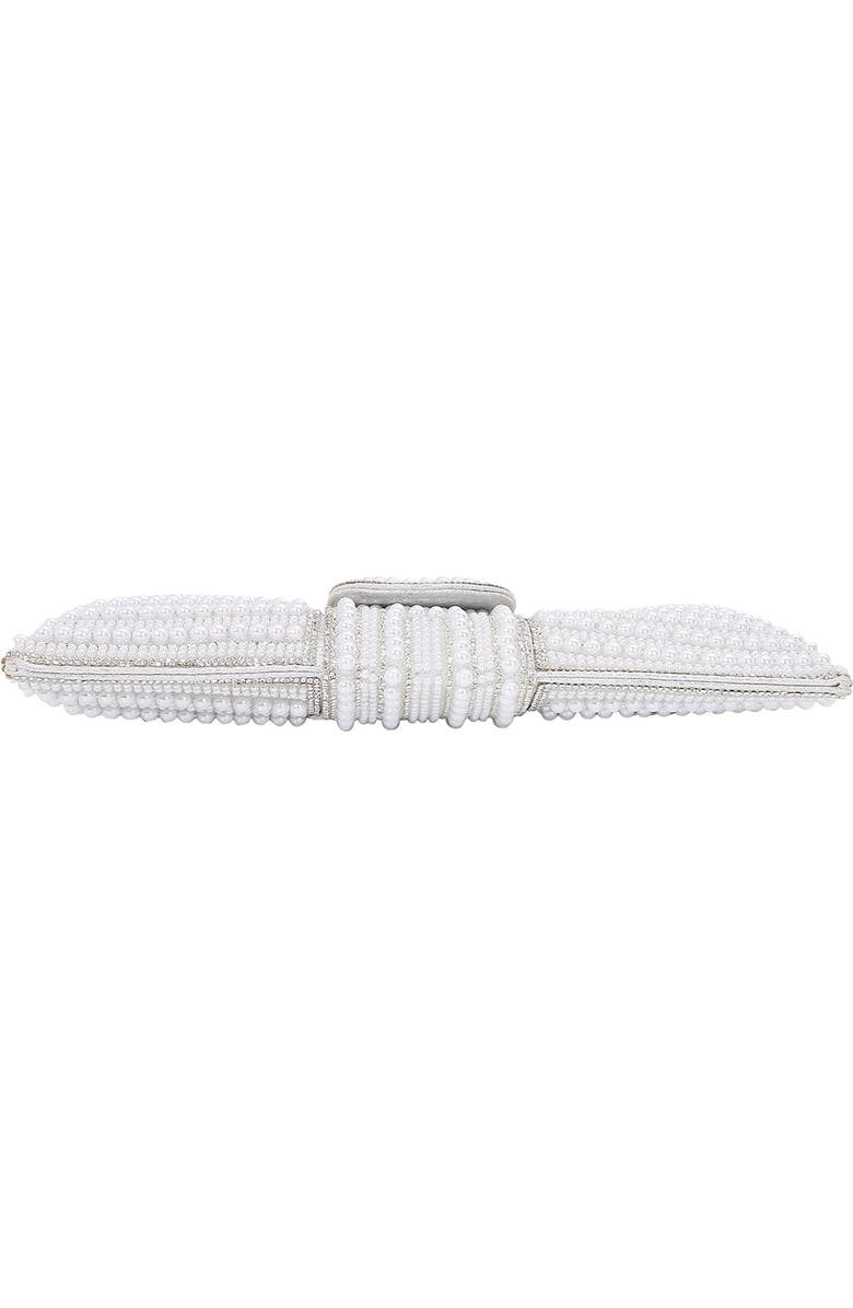 BERNESS Rhinestone Bow Clutch, Alternate, color, Pearl/ Beige
