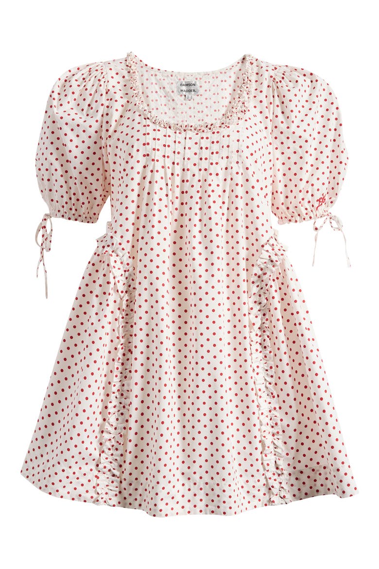 Meri Pleated Puff Sleeve Cotton Mini Sundress, Alternate, color, SPOT