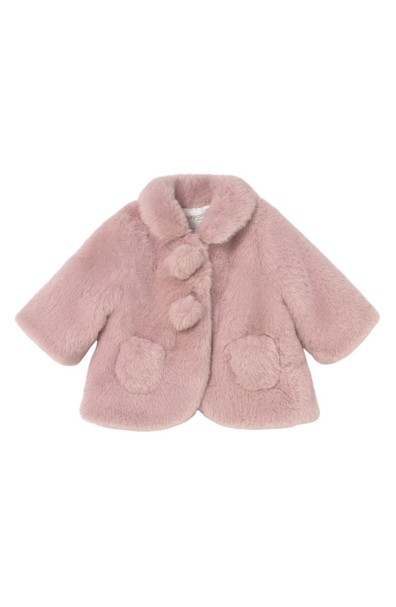 Mayoral Faux Fur Coat, Main, color, Rose