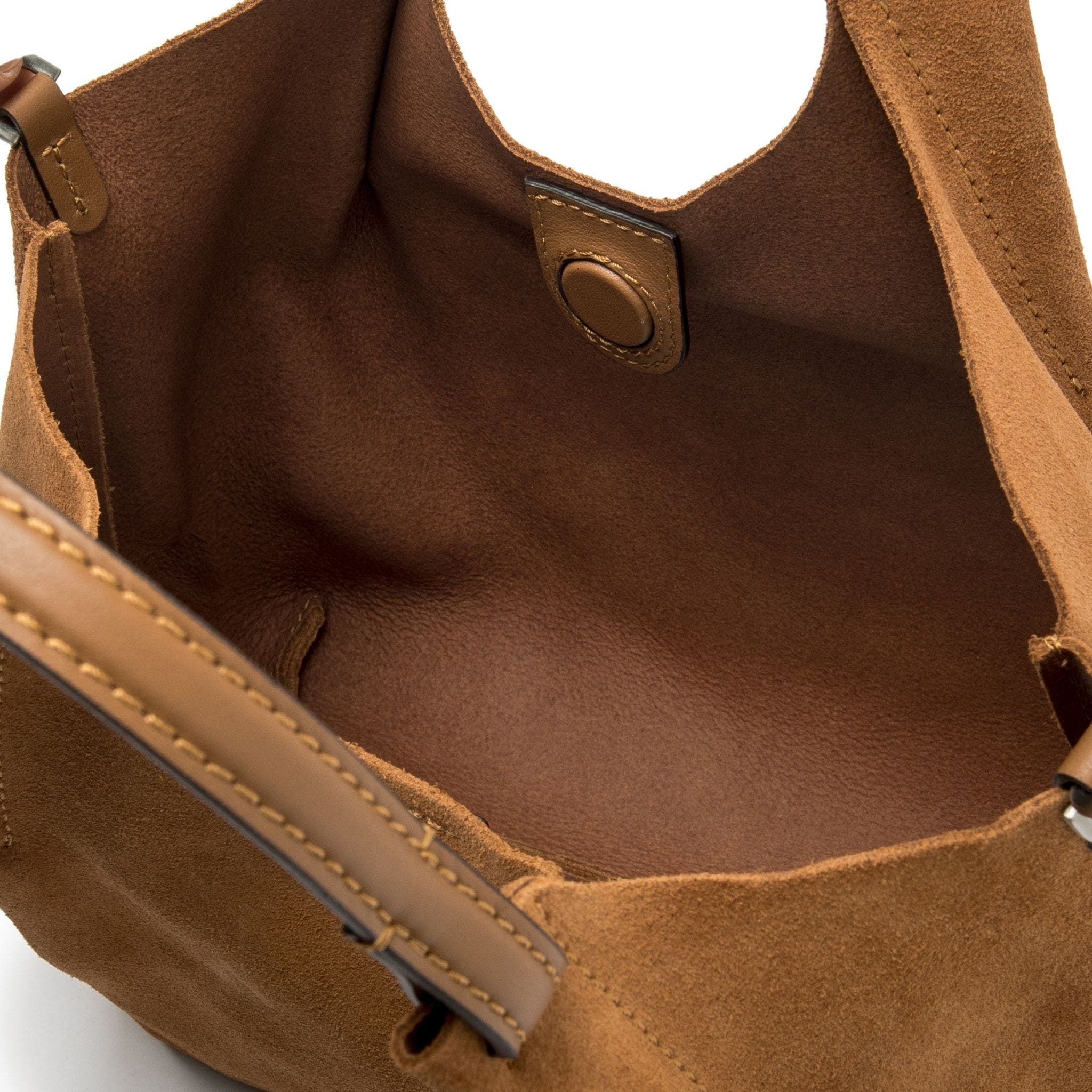 Dua Leather Mini Hobo Bag, Alternate, color, caramel