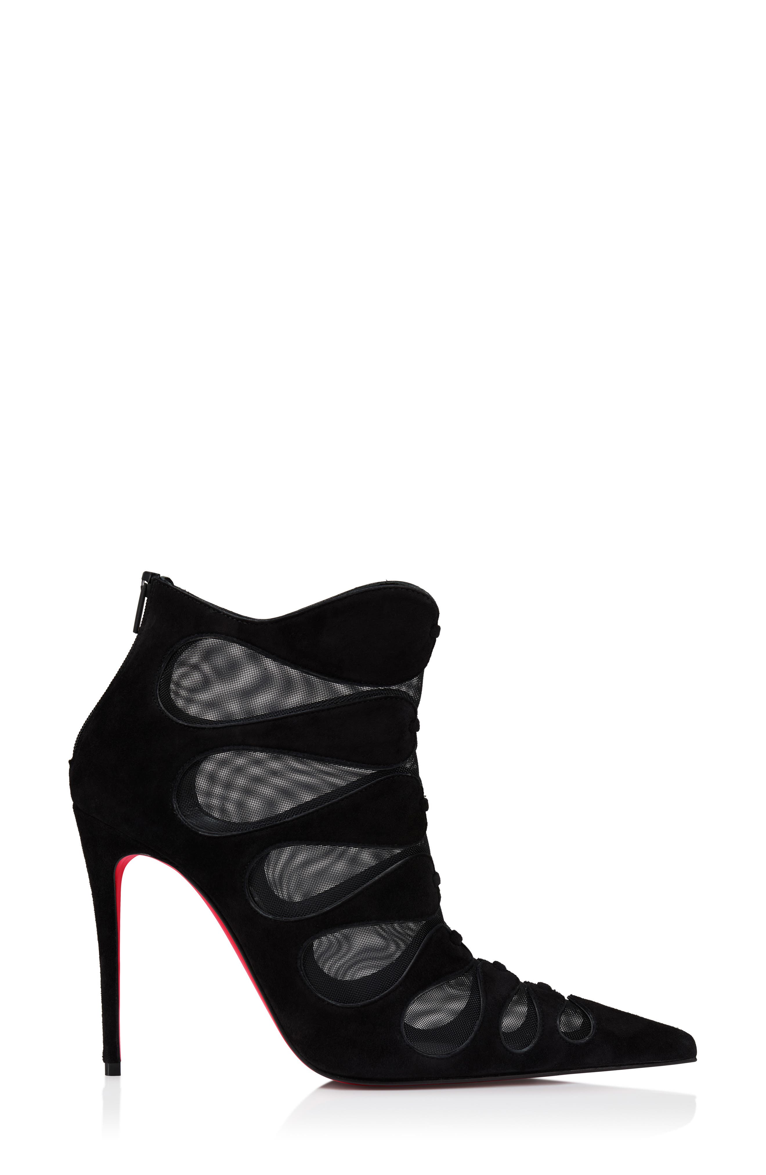 Christian Louboutin Circus Max Pointed Toe Bootie, Alternate, color, B439 Black/ Lin Black