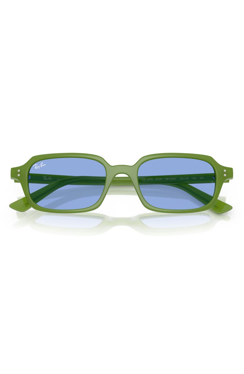 Ray-Ban Zuri 52mm Rectangle Sunglasses, Alternate, color, Cloudy Jungle Green Blue