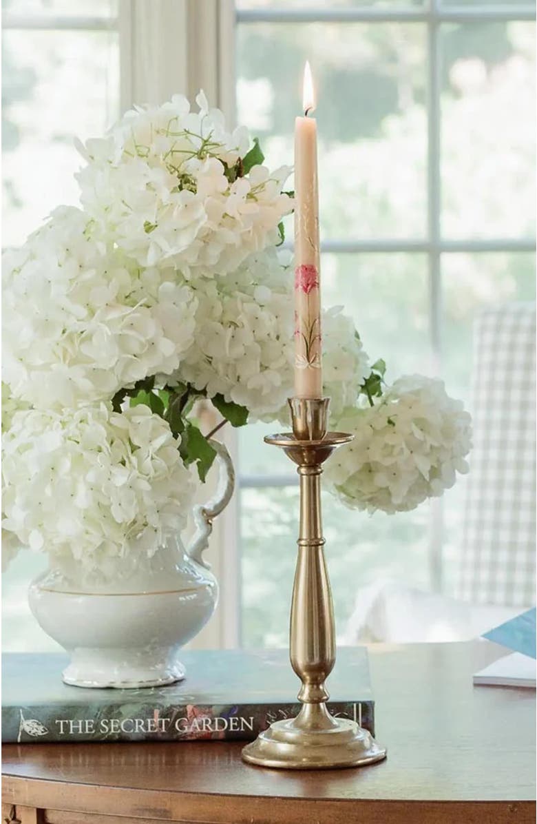 Bond & Grace Set of 2 Hand-Painted Tapers - In Bloom, Alternate, color, Pink