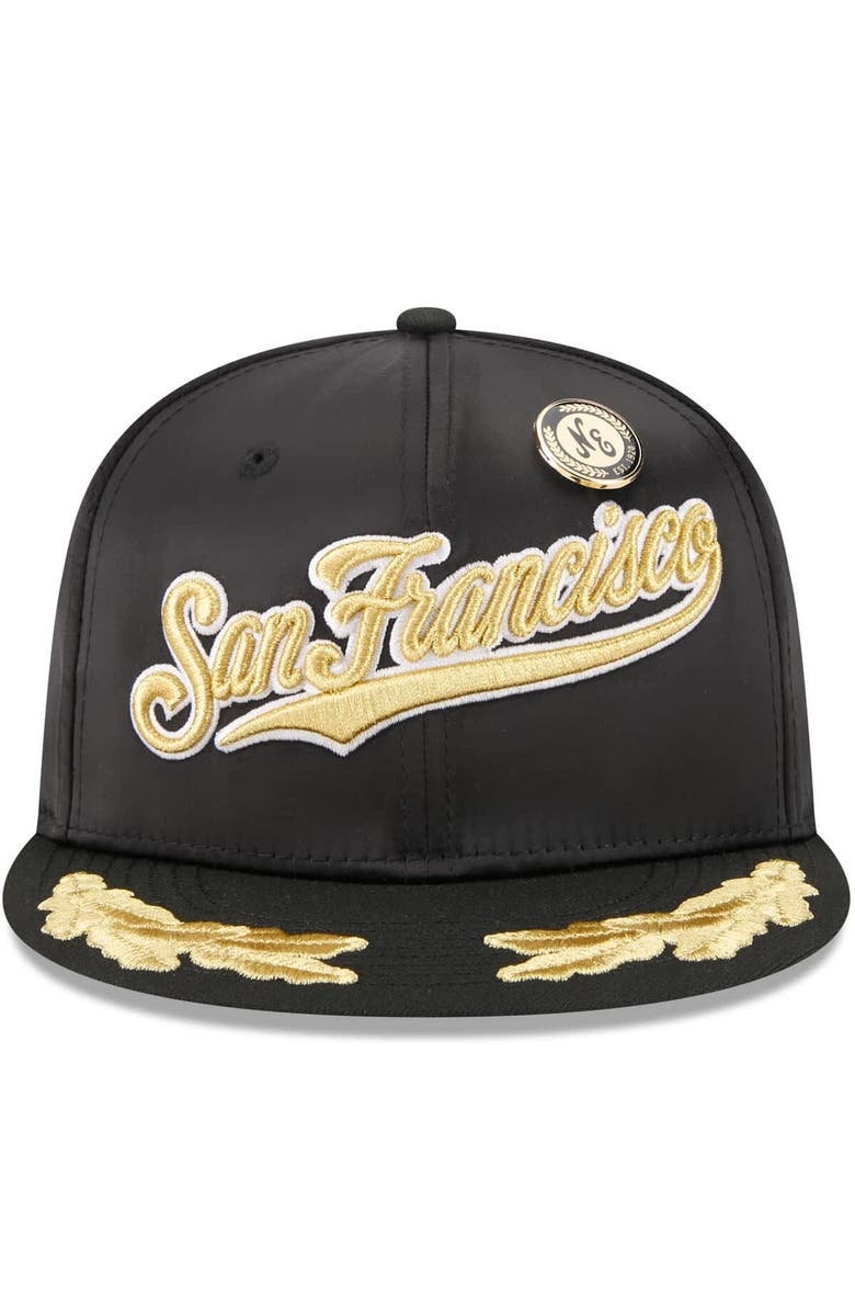 New Era Men's New Era Black San Francisco Giants 2025 59FIFTY Day Gold Leaf 59FIFTY Fitted Hat, Alternate, color, Black