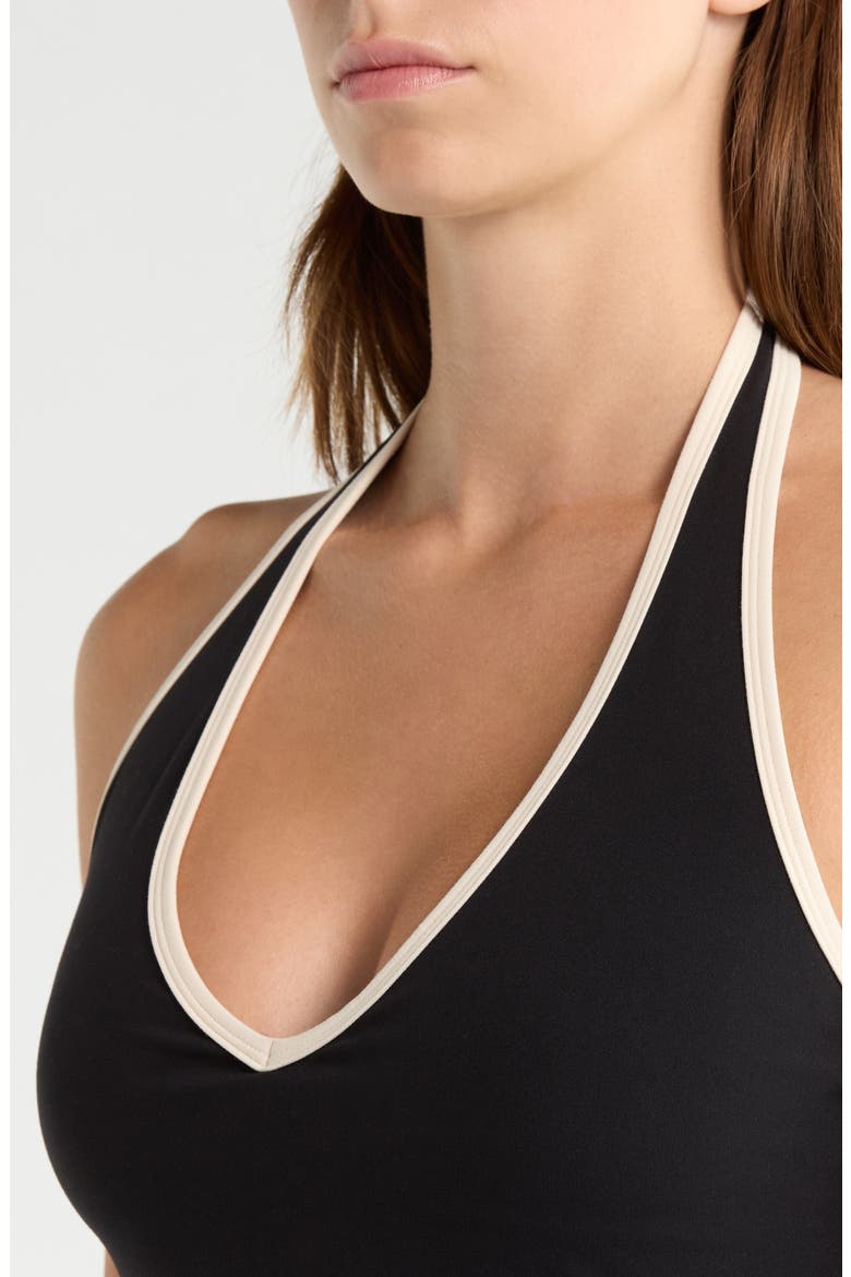 Rory Airweight Halter Bralette, Alternate, color, BLACK/ CREME