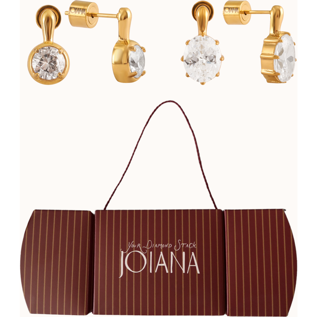 Joiana Jewelry Diamond Stack Earrings Gift Set In Gold