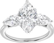 LuvMyJewelry Fallon 3CT Marquise & Pear Three Stone Lab Diamond Ring 14K Gold