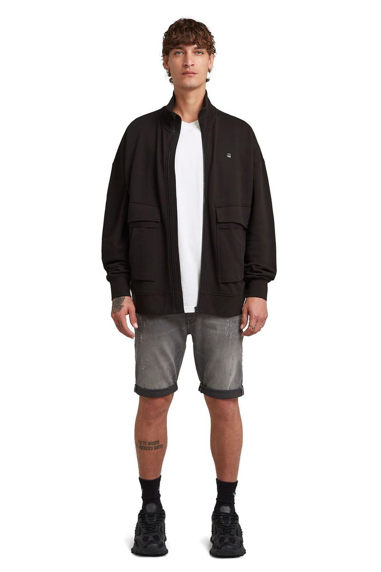Rovic Zip-Up Sweatshirt, Alternate, color, DARK BLACK