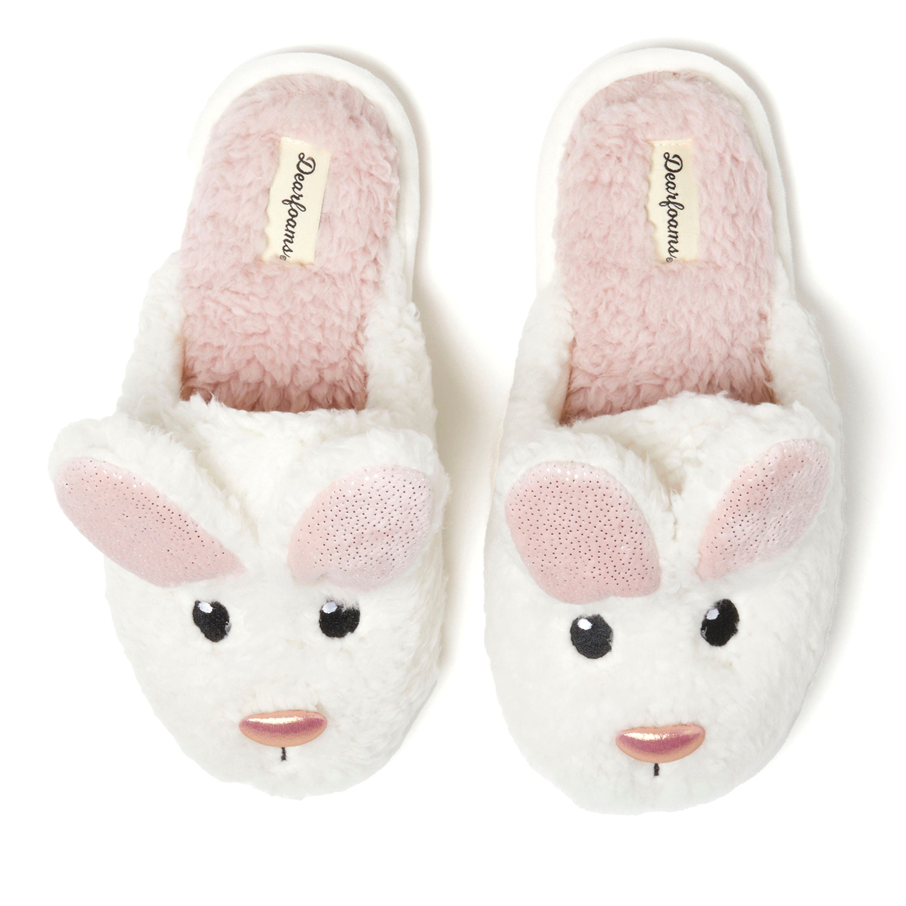 DEARFOAMS Shay Novelty Easter Bunny Rabbit Scuff Slipper, Alternate, color, Muslin