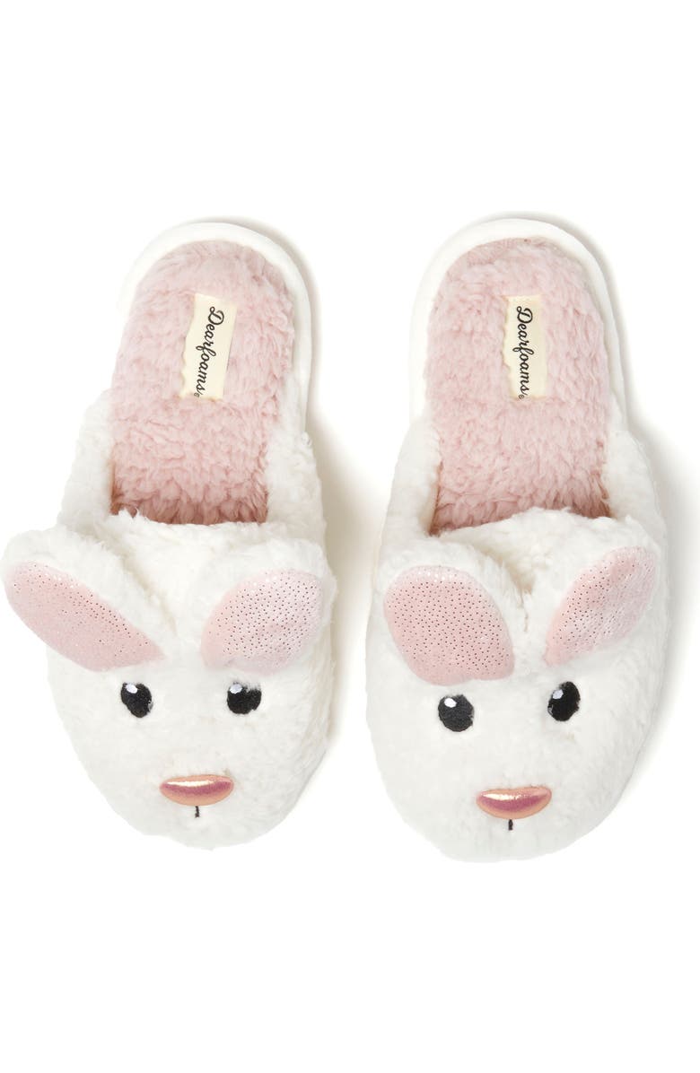 DEARFOAMS Shay Novelty Easter Bunny Rabbit Scuff Slipper, Alternate, color, Muslin