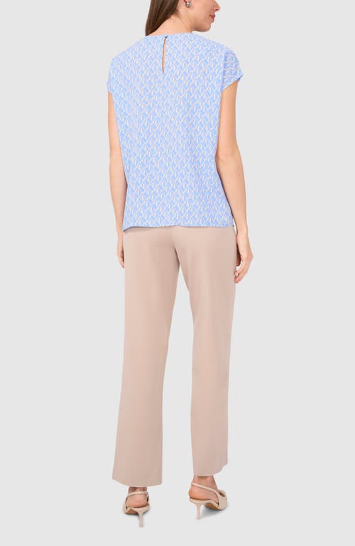 Halogenr Halogen(r) Geo Print Cap Sleeve Shell In Blue Fog