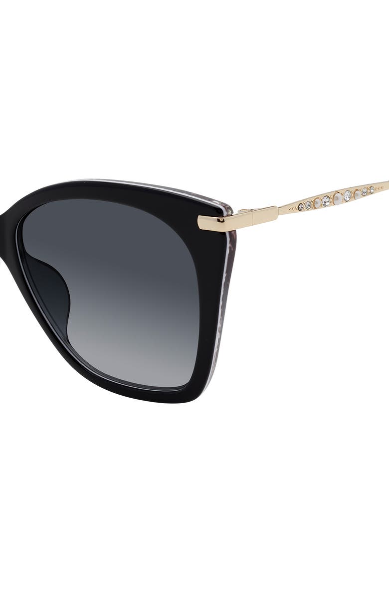 Stuart Weitzman 56mm Gradient Cat Eye Sunglasses, Alternate, color, Pattern Black White