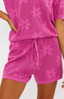 Beach Riot Balboa Open Stitch Cotton Cover-Up Shorts