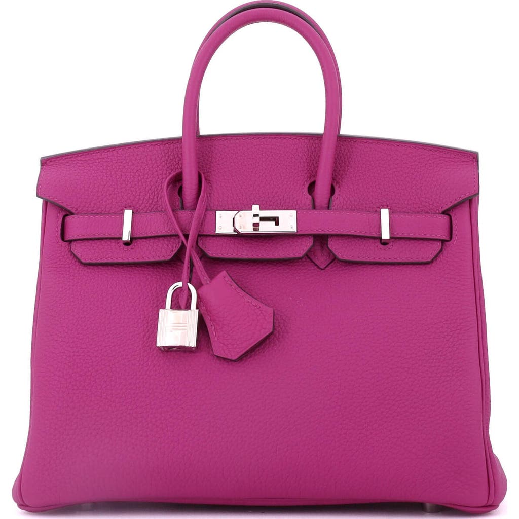 Pre-owned Hermes Hermes Birkin Handbag Pink Togo With Palladium Hardware 25 In Purple