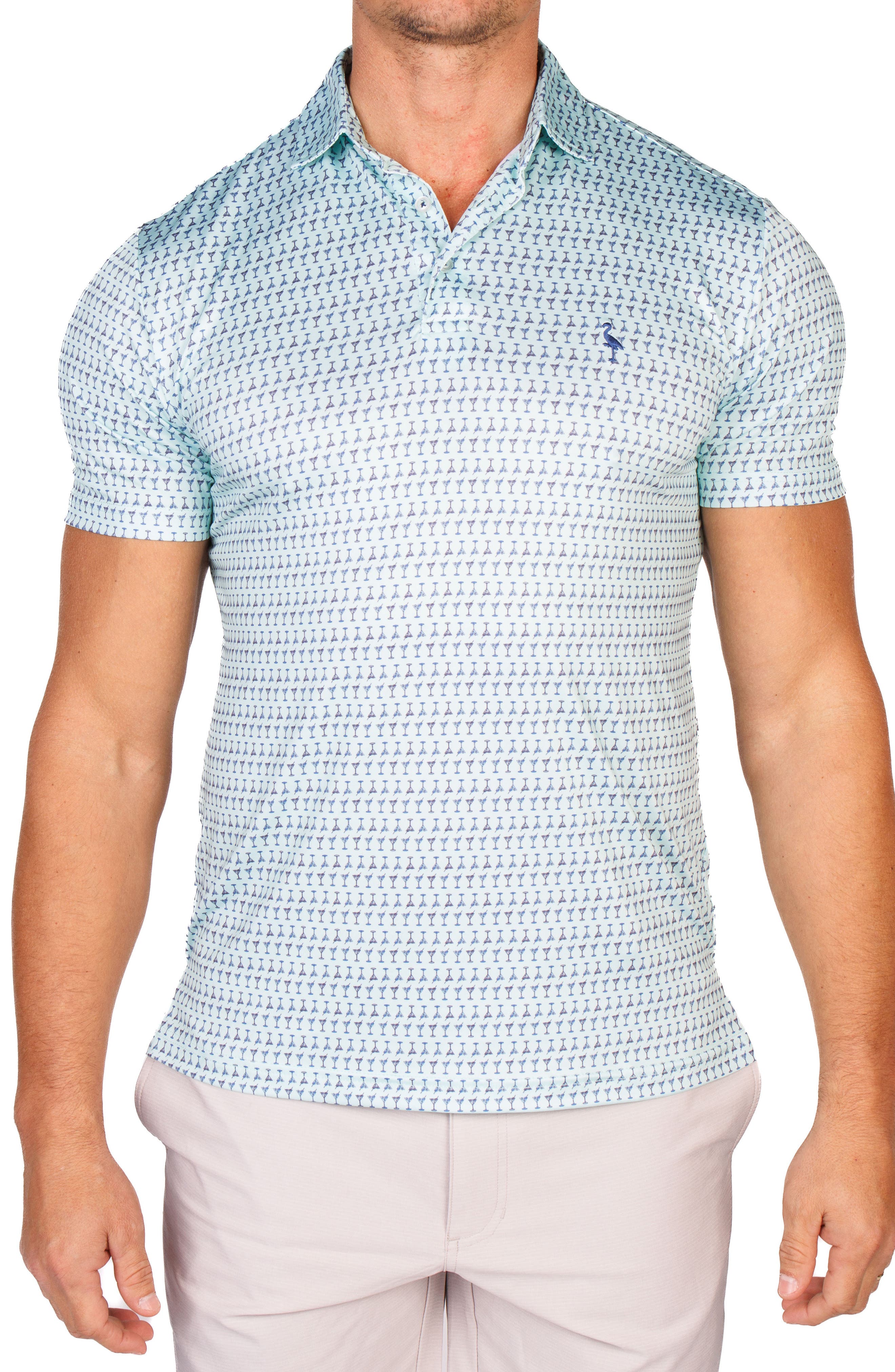 TailorByrd Martini Glasses Performance Golf Polo