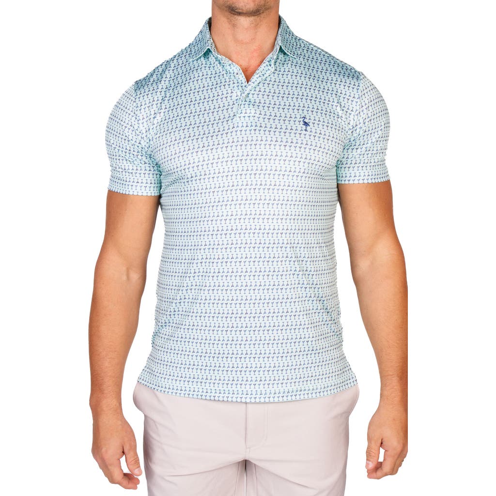 Tailorbyrd Martini Glasses Performance Golf Polo In Blue