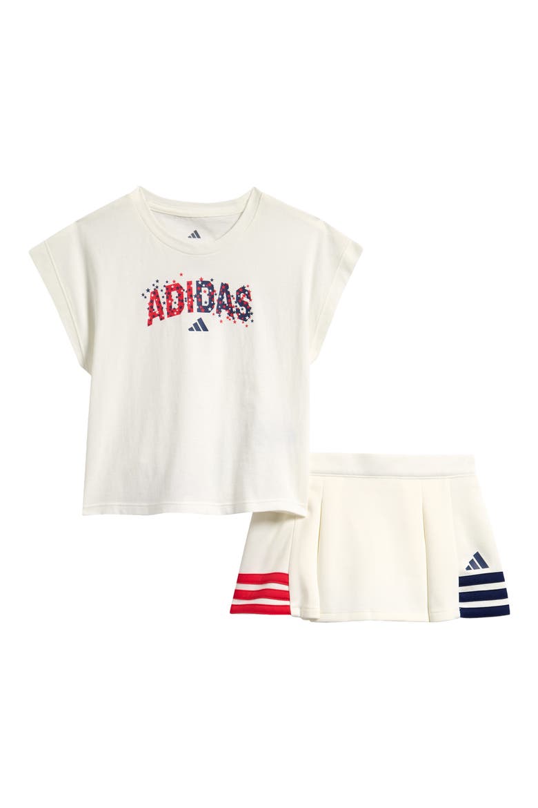 Kids' Logo Graphic T-Shirt & Skirt Set, Main, color, OFF WHITE