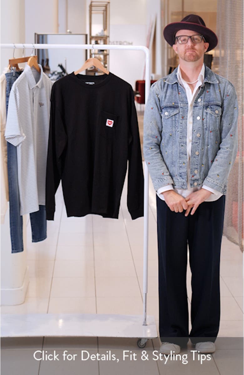 Pocket Heart Long Sleeve Cotton T-Shirt, sales video thumbnail