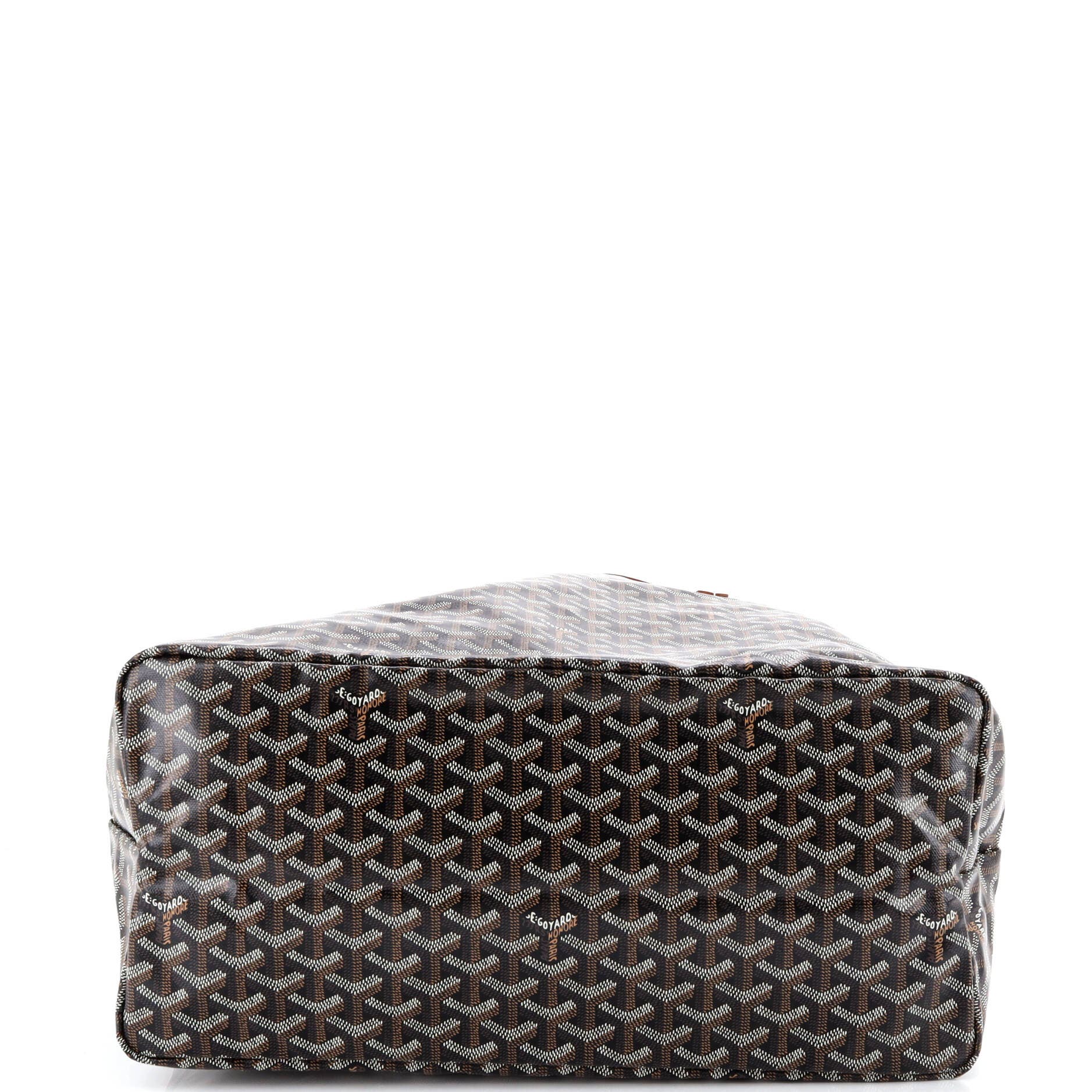 Pre-Owned Goyard Saint Louis Reversible Tote Coated Canvas and Printed Canvas GM, Alternate, color, Brown