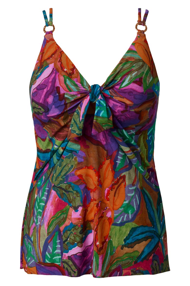 Cactus Flower Akikio Tankini Top, Alternate, color, NAVY MULTI