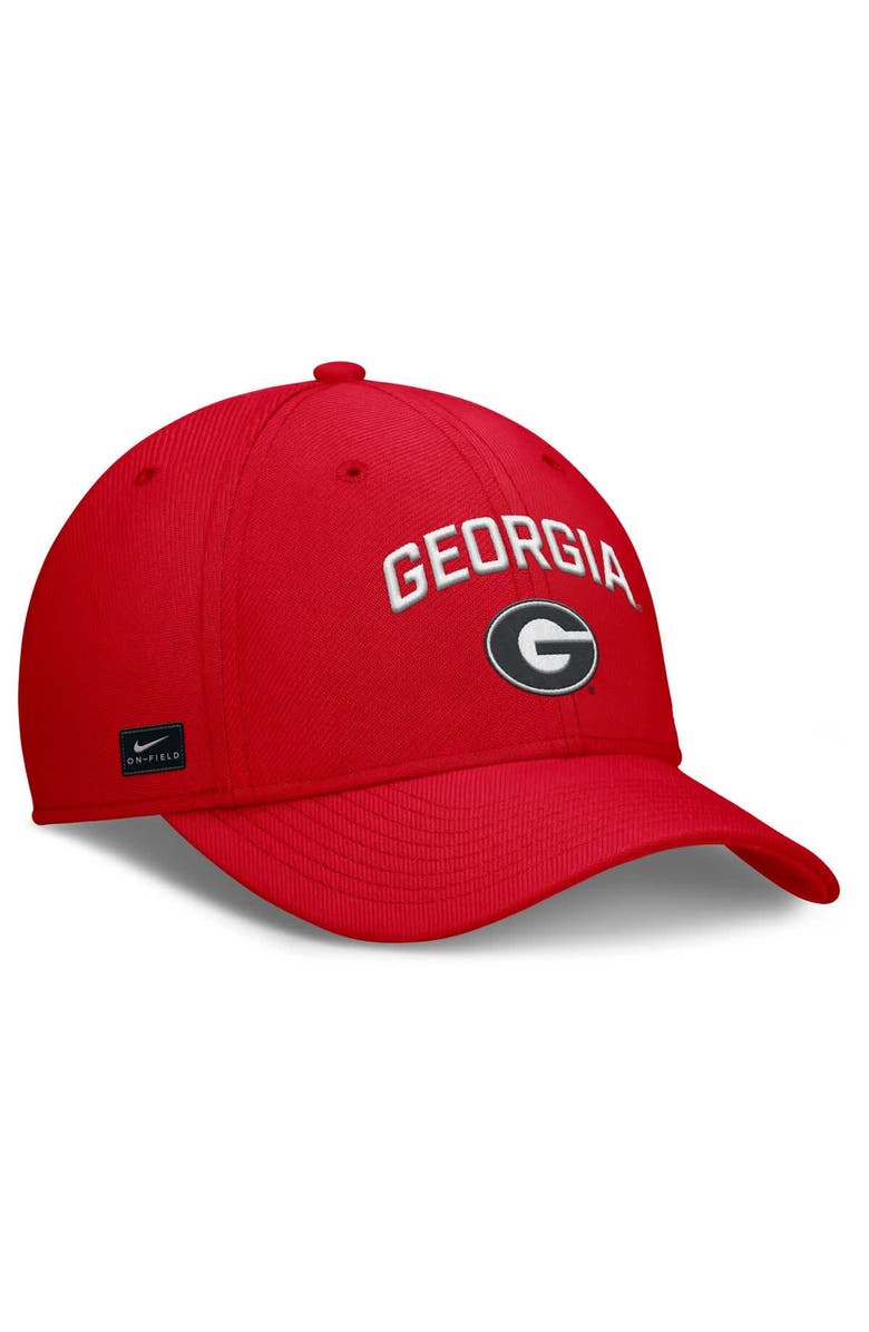 Nike Men's Nike Red Georgia Bulldogs 2025 On-Field Rise Performance Flex Hat, Alternate, color, 