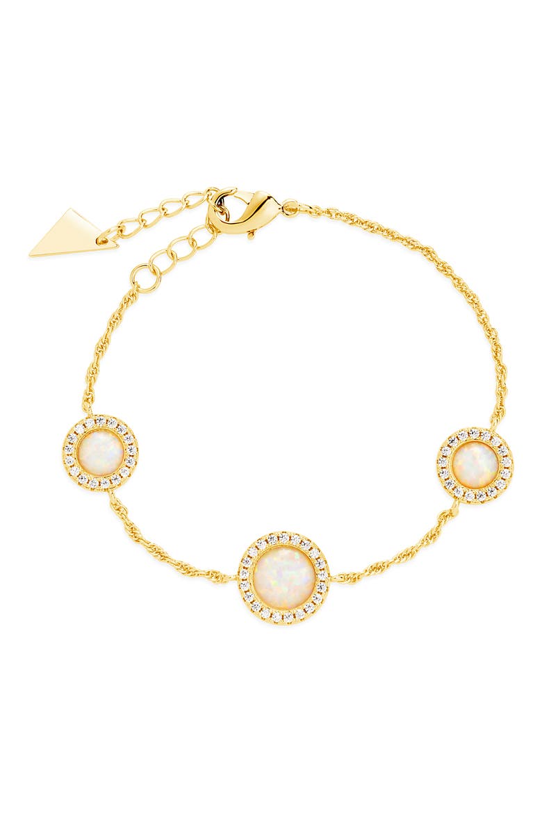 Oasis Opal & Cubic Zirconia Station Bracelet, Main, color, GOLD