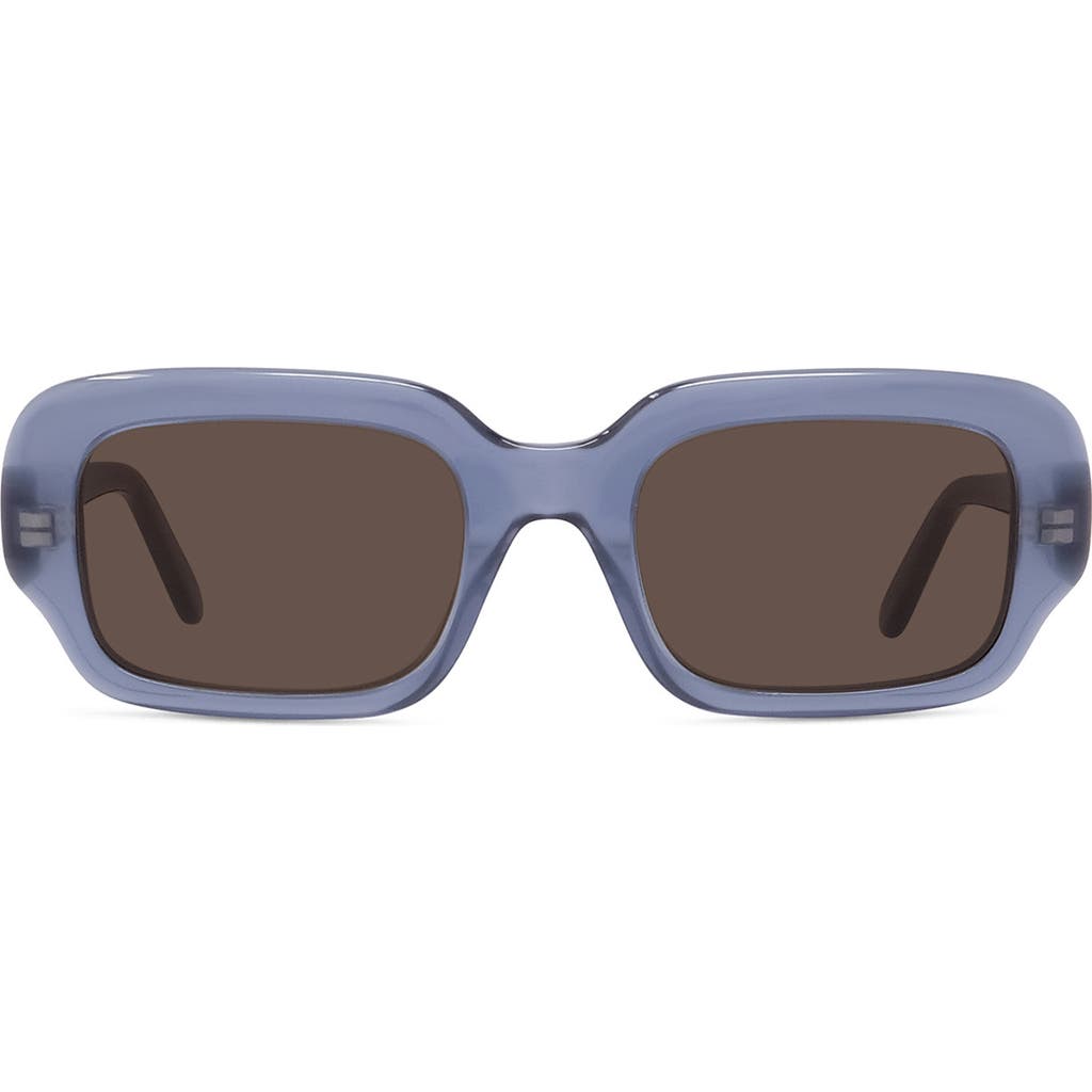 Loewe Acetate Rectangular Slim Sunglasses In Shiny Light Blue/brown
