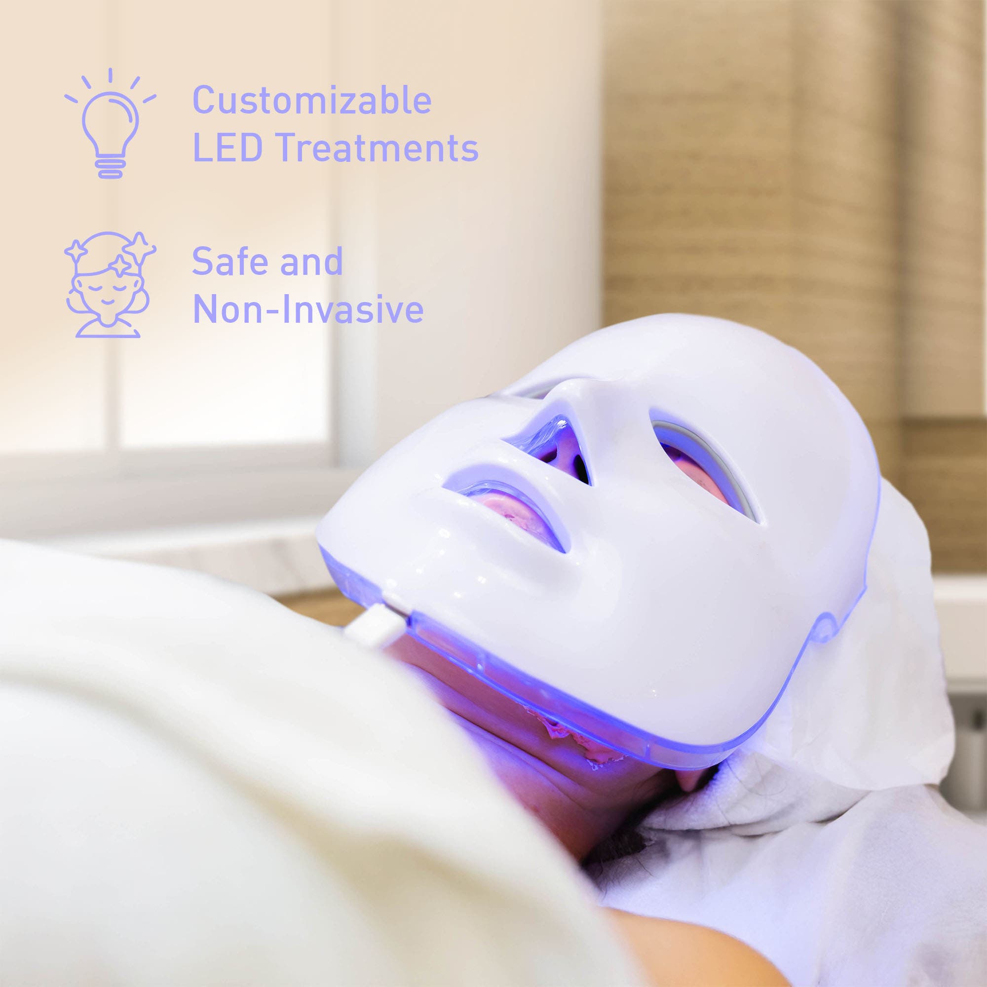 PURSONIC 7-in-1 LED Face Mask & Face/Neck Sculpting Wand (Women