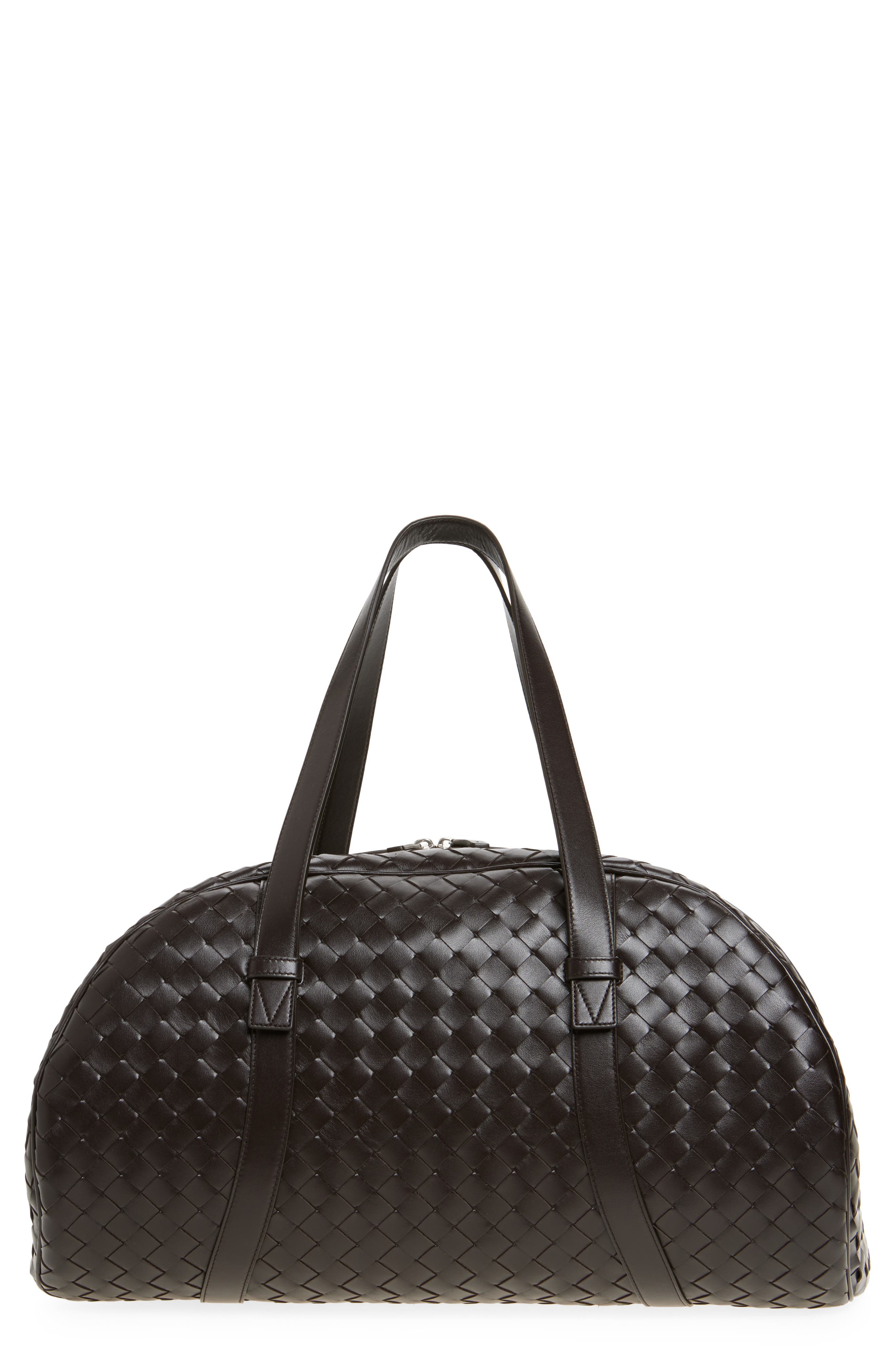 Bottega Veneta Intrecciato Leather Duffle Bag, Main, color, 2145 Fondant-Silver