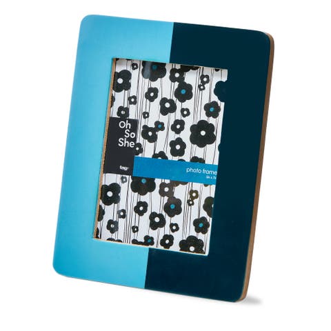 Color Block Photo Frame 5X7 Blue Multi Resin Everyday