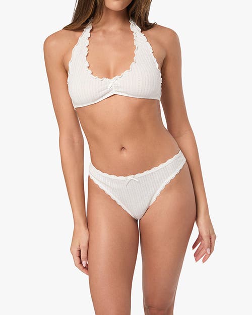 Weworewhat Ruffle Halter Bra In Ivory