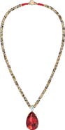 ROXANNE ASSOULIN Large Pear Crystal Drop Pendant Necklace