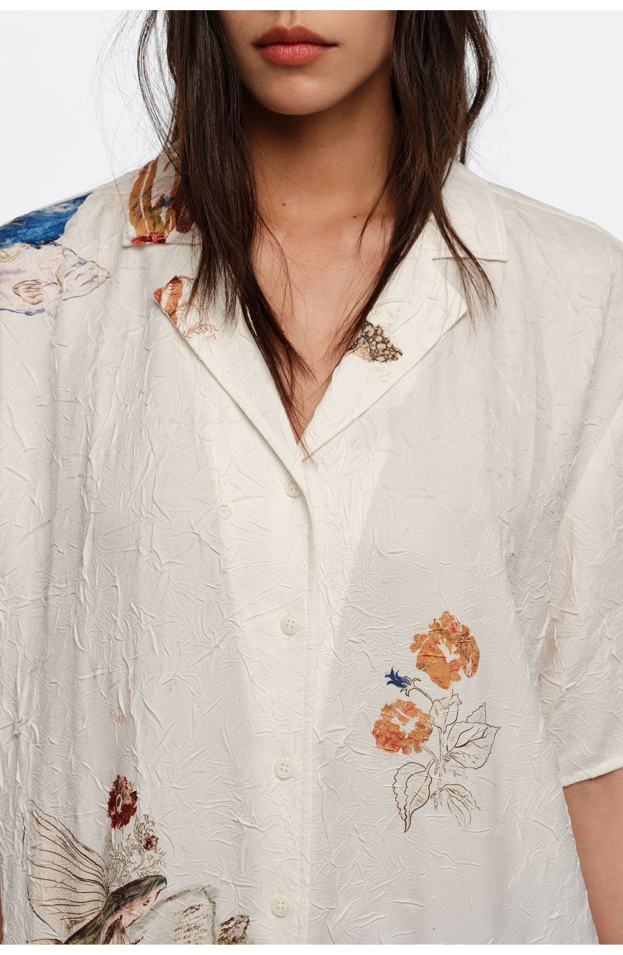 Off-White Seabed Wrinkled Fabric Shirt Dress - image 2