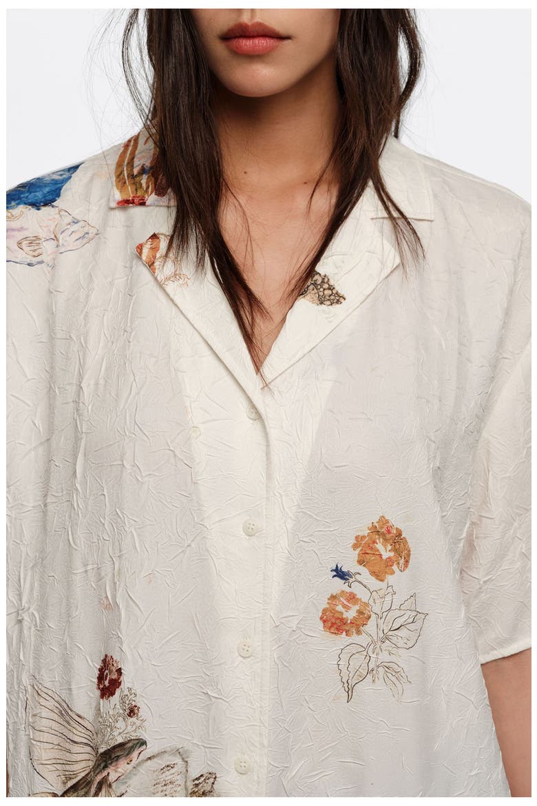 Off-White Seabed Wrinkled Fabric Shirt Dress, Alternate, color, SEABED OFF WHITE