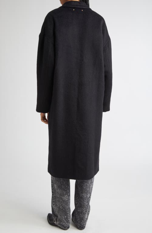 Golden Goose Single Breaste Wool Blend Coccon Coat In Black