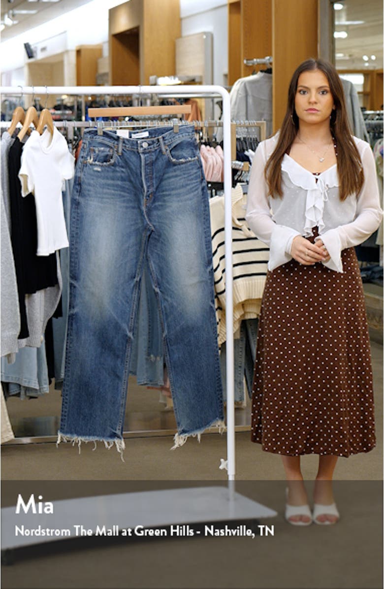 Ridgecrest High Waist Raw Hem Ankle Straight Leg Jeans, sales video thumbnail