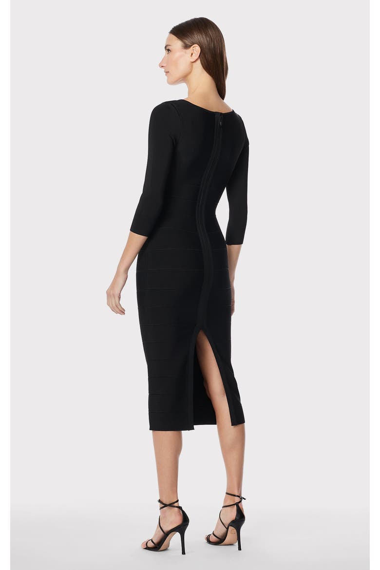 Icon Sweetheart Midi Dress, Alternate, color, BLACK